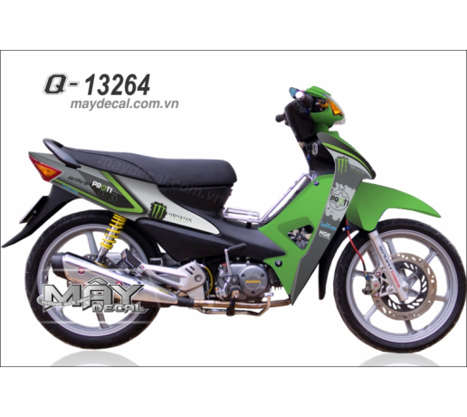 Q 13264 WAVE alpha den xanh kawa green duong net line proti logo