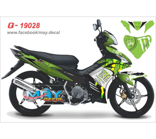 Q 19028 Exciter monster quy devil dau cao vet mong tay DG trang white Xanh z1000 green kawa