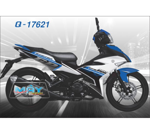 Q 17621 EXCITER 150 GP xanh blue trang white tem roi den black kieu