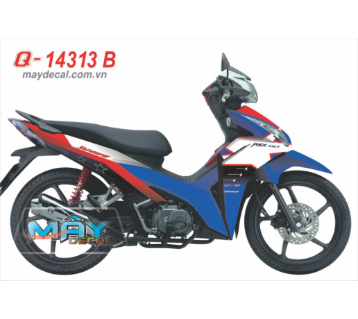 Q 14313 B - WAVE RSX  ngoi sao star do den trang xanh duong blue red white black chu text