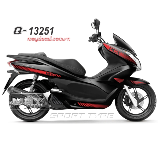 Q 13251 PCX duong net line soc tem roi do red honda