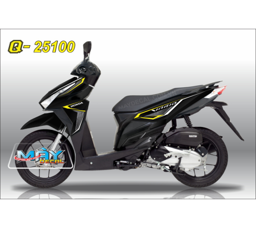 Q 25100 - CLICK VARIO 150 den black xam gray vang yellow soc chi line duong net trang white 