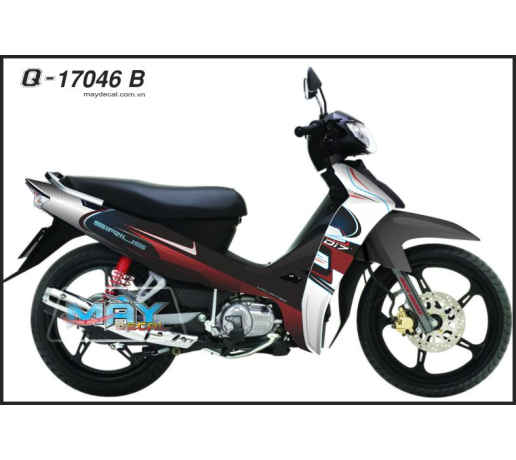 Q 17046 B Sirius, trang do den, red white black, xe dan decal trang tri tem