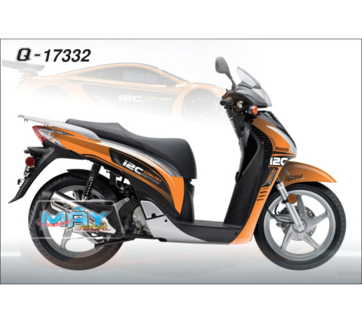 Q 17332 SH 12c cam orange den black duong net line chu dua