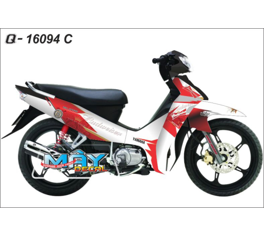 Q 16094 C SI trang do, red white, bia beer budweiser logo
