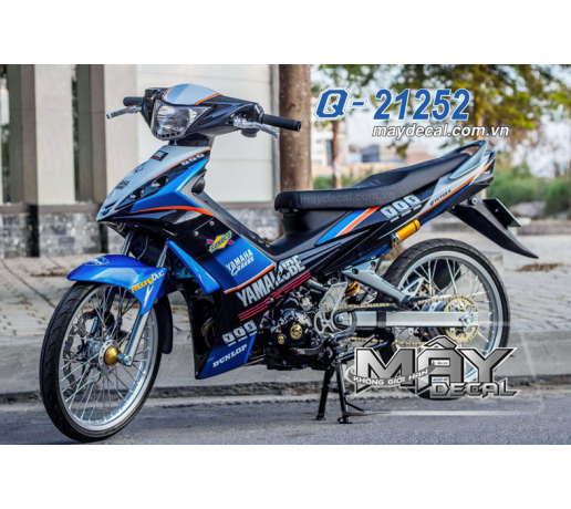 Q 21252 EX 2010 xanh duong den black blue logo yamaha  dunlop yes  sunoco graves