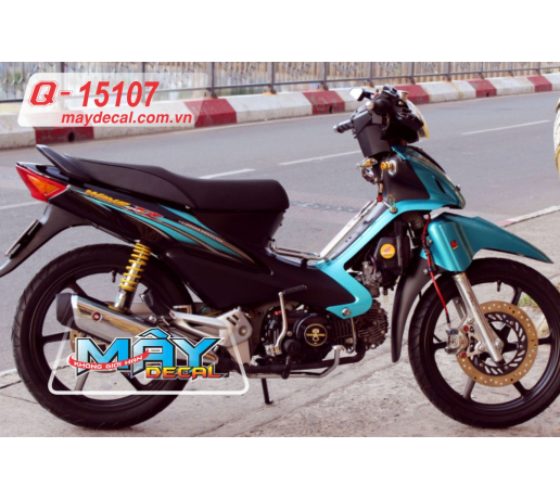 Q 15107 WAVE, rz, den xanh ngoc,line, duong net xe dan decal trang tri