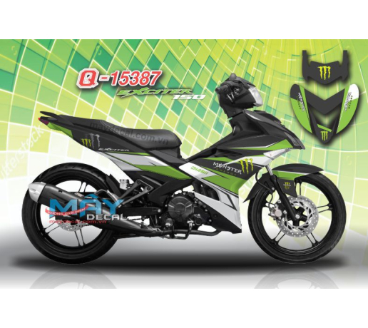 Q 15387 EX 150 MONSTER XMASH monster trang xanh kawa green white