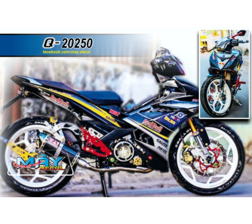 Q 20250 EX 150 redbull xanh gp den black blue bo cung huc ohlins logo