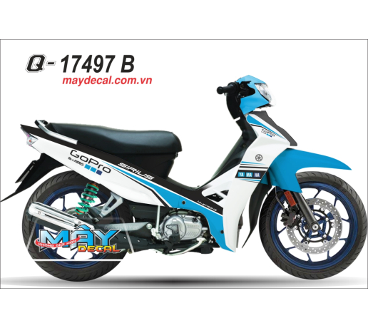 Q 17497 B  SI CU  xanh duong trang blue white go pro yamaha