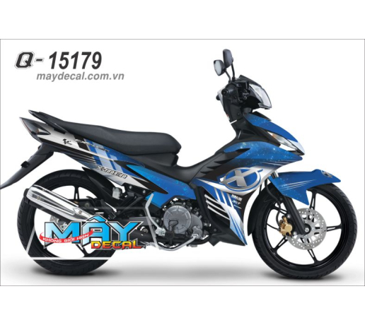 Q 15179 Exciter x-men xanh gp trang blue white logo