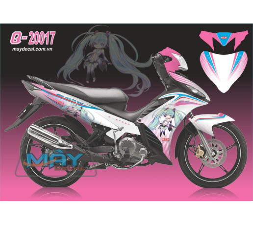 Q 20017 exciter manga hoat hinh cartoon girl co gai be toc dai hong pink soc de thuong cute