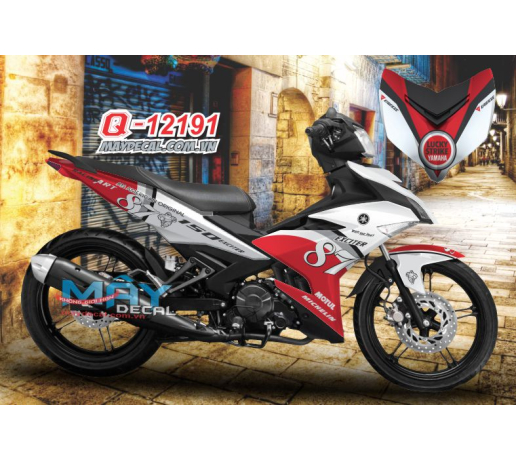 Q 12191 EX 150 EX LUCKY 87 an american original trang white red do michelin logo
