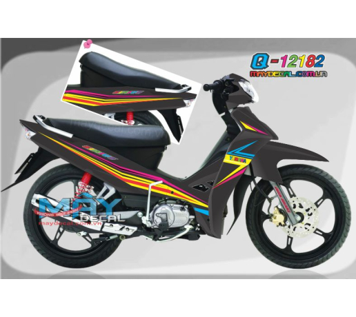 Q 12182 si 7 mau den cam orange black do red tem roi duong net line