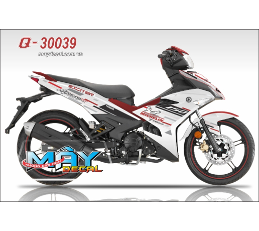 Q-30039 EX 150 MICHELIN racing trang do red white 