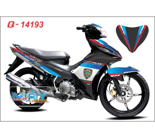 Q 14193 EX 2011 canh sat police xanh duong gp blue red trang white den black
