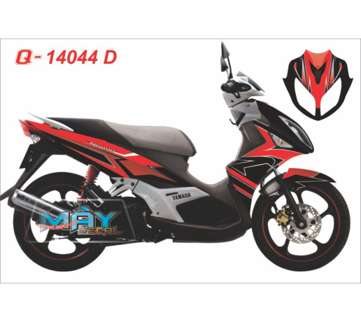 Q 14044 D - NO 4 duong net line air brush do den red black