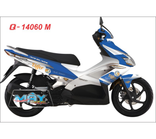 Q 14060 M air blade xanh GP trang tiger bia beer white blue cop ho logo