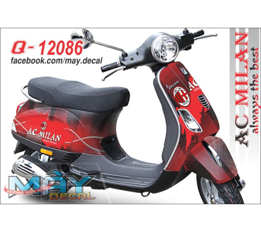Q 12086 VESPA do den red black AC Milan always the best bong da banh football cau lac bo clb club th