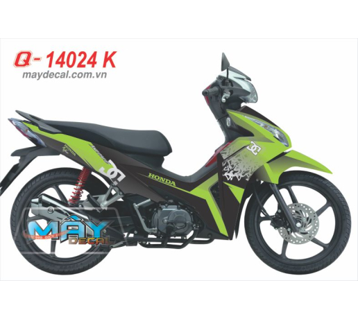 Q 14024 K - WAVE RSX 2011  xanh z1000 den green black DG monster dau cao quy logo
