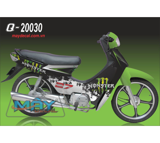 Q 20030 WAVE 2004 monster quy dau vet mng tay cao den black trang white xanh z kawa