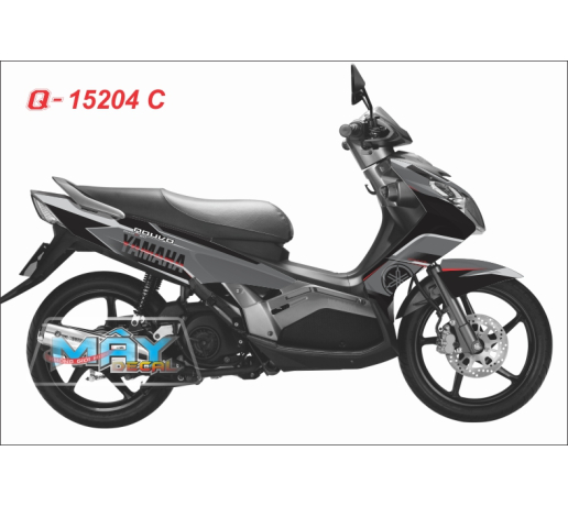 Q 15204 C NO 3 den xam bac yamaha duong net chi do red gray black phoi mau line airbrush