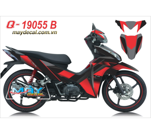Q 19055 B - Wave RSX do den black red duong net 3d line phoi mau