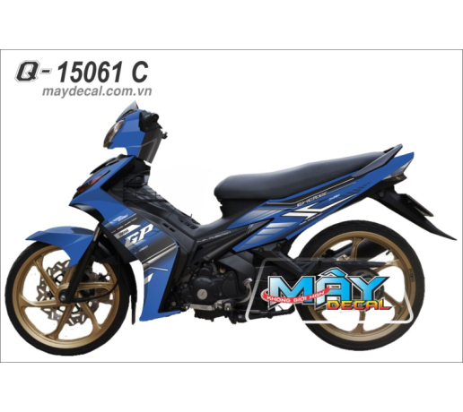 Q 15061 C EXCITER 2010 xanh GP duong net trang den Blue black white