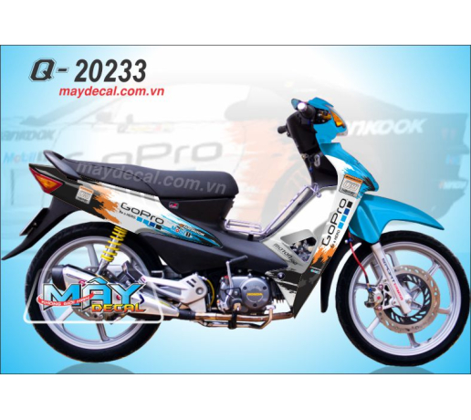 Q 20233 WAVE @ go pro trang white xanh duong blue cam orange  mobil 1 den black