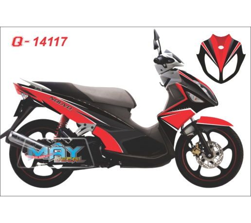 Q 14117 NOUVO 4 den do red black line duong net airbrush
