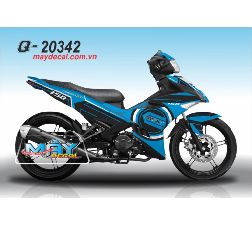 Q 20342 EX 150 den black trang white xanh gp blue ex vong tron