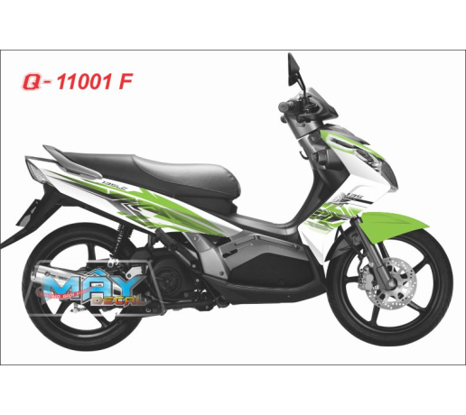 Q 11001 F NO 3 xanh la kawa trang white green duong net line