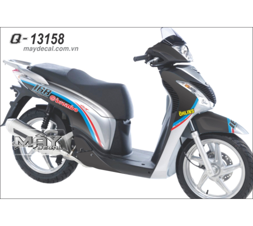 Q 13158 SH 2009 brembo trang do xanh blue red white duong net line