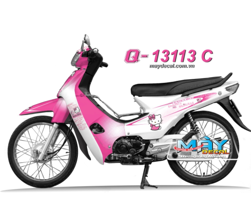 Q 13113 C - WAVE doi dau  hello kitty meo hong pink den black cartoon hoat hinh cat