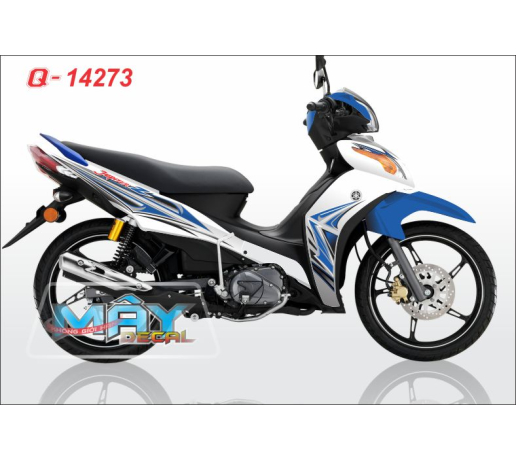 Q 14273 - JU FI trang xanh gp duong net line soc tem roi white blue
