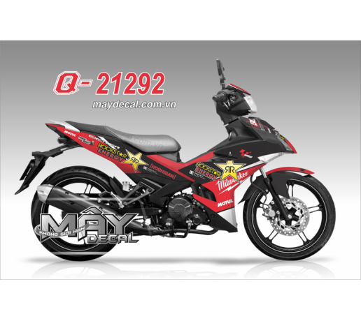 Q 21292 EX 150 do den black red logo rr rockstar energy hooniban nuoc tang luc ngoi sao star motul D