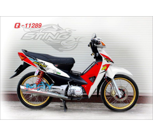 Q 11289 WAVE A trang do red white sting nuoc giai khat bo cap tem roi ohlins logo