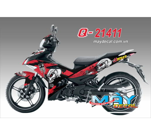 Q 21411 EX 150 SKULL do red den black trang white dg dau lau #150 