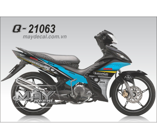Q 21063 EX 2011 suisegas banh rang xe acer yamha motul logo tem dau xanh duong blue den black