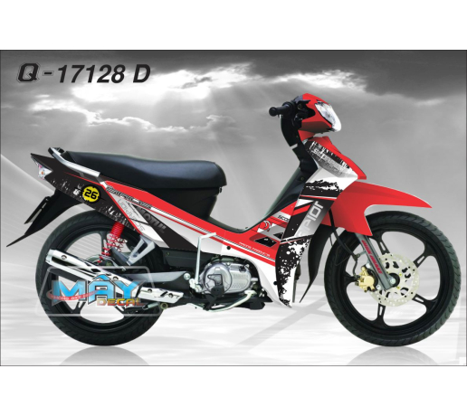 Q 17128 D SIRIUS vet son muc ink paint trang den do red white black mat trang moon so motul