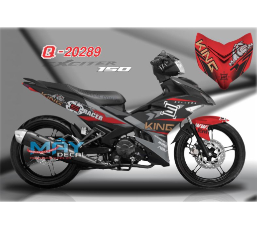 Q 20289 EX 150 do den xam gray black red racer king vu LOGO S CHO BULL DOGASV MOTUL MICHELIN