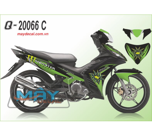 Q 20066 C Exciter den xanh kawa z green black duong net mat troi sun monster logo vet mong tay quy