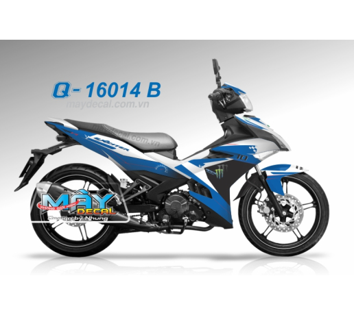 Q 16014 B - Ex 150 den black xanh gp blue trang white 10 dong ho monster 