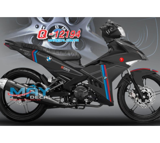 Q 12194 EX 150 BMW logo black soc do xanh duong gp blue den red