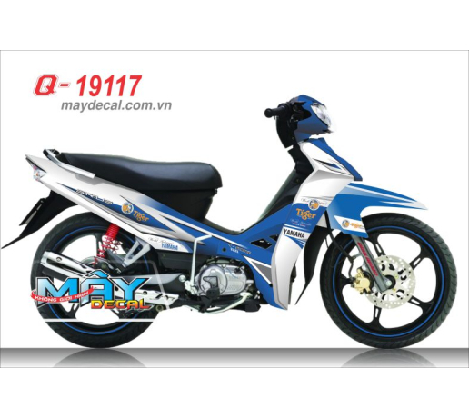 Q 19117 Si Tiger bia beer trang xanh gp blue white blue cop ho logo 