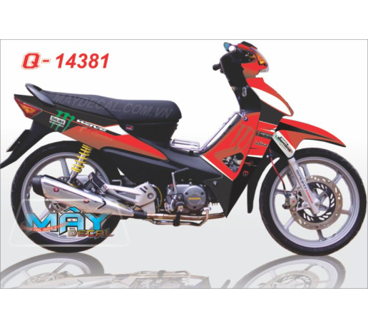 Q 14381 WAVE RS do den black red monster logo dau vet mong tay quy cao