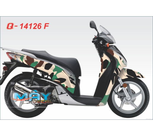 Q 14126 F - SH 2009 ran ri ao linh nau trang xanh la green brow white bo doi