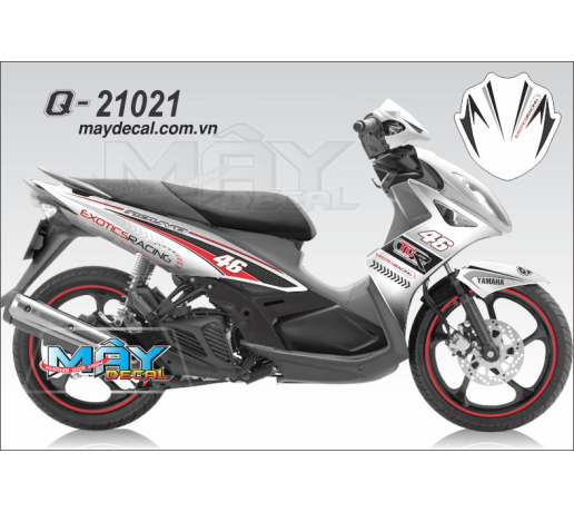 Q 21021 no4 excotic racing duong net line line trang white tem dau