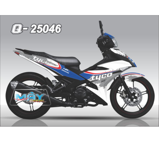 Q 25046 - EX 150 xam gray den black trang white  do red xanh gp blue  tyco hp motul bridgestone  cha