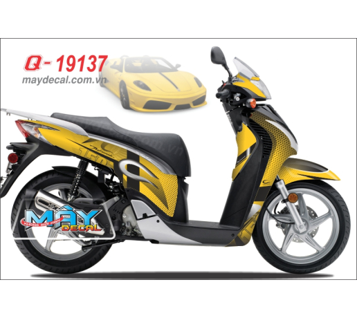 Q 19137 - SH 2009 duong net line cham caro tron vang den black yellow 
